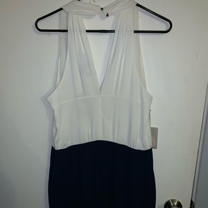 White and Navy Dress